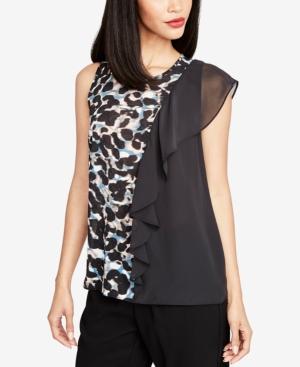 Rachel Rachel Roy Printed Colorblocked Ruffle Tank Top, Created For Macy's