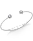 Eliot Danori Silver-tone Pave Crystal Hinged Bangle Bracelet, Only At Macy's