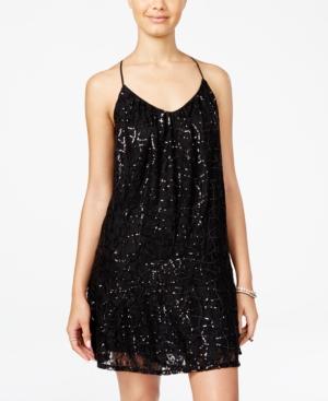 City Studios Juniors' Sequined Lace Slip Dress