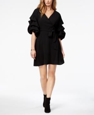 Bar Iii Ruffled Faux-wrap Dress, Created For Macy's
