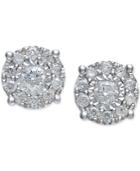 Trumiracle Diamond Halo Stud Earrings In 14k White Gold (1/2 Ct. T.w.)