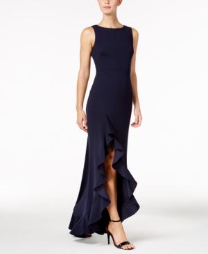 Calvin Klein Ruffled High-low Gown