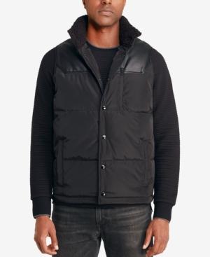 Sean John Men's Quilted Puffer Vest With Fleece-lined Collar
