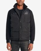 Sean John Men's Quilted Puffer Vest With Fleece-lined Collar