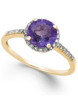 Amethyst (1-1/6 Ct. T.w.) And Diamond (1/8 Ct. T.w.) Ring In 14k Gold
