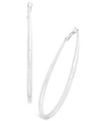 Thalia Sodi Silver-tone Diamond-cut Teardrop Hoop Earrings, Only At Macy's