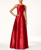 Adrianna Papell Satin Paneled Racerback Gown