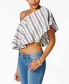 Xoxo Juniors' Striped One-shoulder Ruffle Top