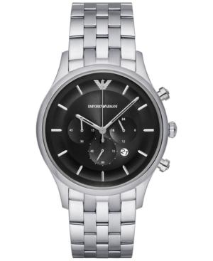 Emporio Armani Men's Chronograph Lambda Silver-tone Stainless Steel Bracelet Watch 43mm Ar11017