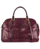 Cole Haan Tali Double Zip Snake-embossed Satchel