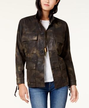 True Religion Cotton Coated Camo-print Jacket