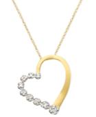 Diamond Journey Heart Pendant Necklace In 10k White Or Yellow Gold (1/10 Ct. T.w.)