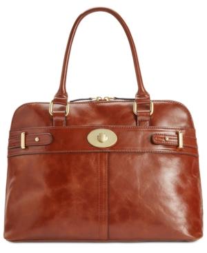 Giani Bernini Glazed Turnlock Dome Satchel, Created For Macy's