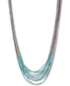 Kenneth Cole New York In Silver-tone Multi-row Beaded Necklace