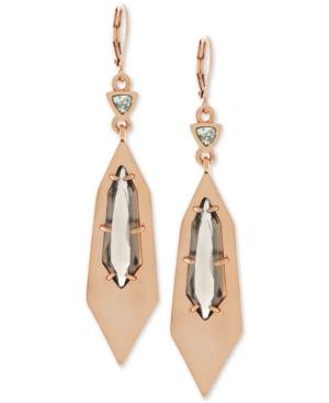 Vince Camuto Rose Gold-tone Stone Drop Earrings