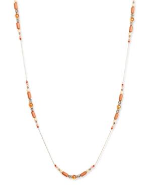 Inc International Concepts Gold-tone Tube Beaded Long Length Necklace, Only At Macy's