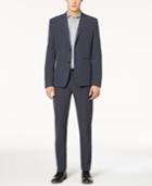 Perry Ellis Men's Slim-fit Stretch Navy Solid Tech Suit