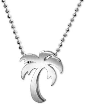 Alex Woo Palm Tree 16 Pendant Necklace In Sterling Silver
