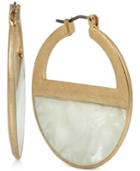 Kenneth Cole New York Gold-tone Color-block Shell-inspired Hoop Earrings