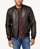 Cole Haan Men's Genuine Leather Varsity Jacket