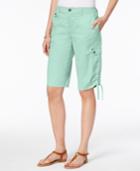 Style & Co Petite Ruched-hem Cargo Bermuda Shorts, Created For Macy's