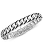 Men's Black Diamond Link Bracelet (1/2 Ct. T.w.) In Sterling Silver