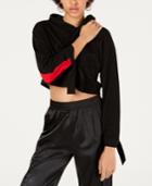 Waisted Striped Cropped Hoodie