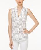Charter Club Petite Diamond-print Blouse, Only At Macy's