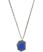 Vince Camuto Gold-tone Blue Stone Pave Trim Pendant Necklace