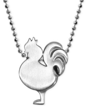 Little Rooster Zodiac Pendant Necklace In Sterling Silver