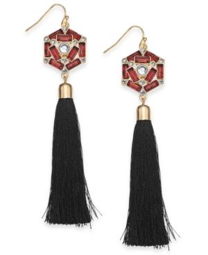 Thalia Sodi Gold-tone Stone & Crystal Tassel Drop Earrings, Created For Macy's