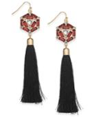 Thalia Sodi Gold-tone Stone & Crystal Tassel Drop Earrings, Created For Macy's
