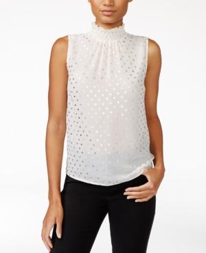 Maison Jules Metallic-detail Mock-neck Top, Only At Macy's