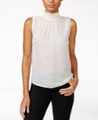 Maison Jules Metallic-detail Mock-neck Top, Only At Macy's