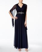 Jessica Howard Embellished A-line Gown And Scarf