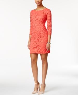 Vince Camuto Three-quarter-sleeve Lace Sheath Dress