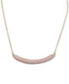 Nina Gold-tone Pave Crystal Curved Bar 17 Pendant Necklace