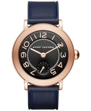Marc Jacobs Women's Riley Navy Leather Strap Watch 36mm