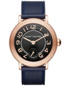 Marc Jacobs Women's Riley Navy Leather Strap Watch 36mm