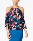 Thalia Sodi Floral-print Cold-shoulder Top, Only At Macy's