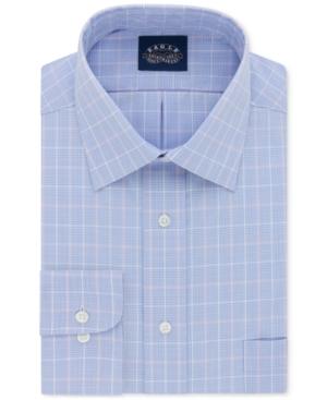 Eagle Men's Classic/regular Big And Tall Fit Non-iron Flex Collar Blue Check Dress Shirt