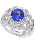 Effy Tanzanite (1-9/10 Ct. T.w.) And Diamond (1/2 Ct. T.w.) Ring In 14k White Gold, Created For Macy's