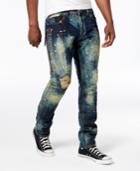 Heritage America Men's Studded Paint-splattered Jeans