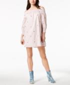 J.o.a. Embroidered Off-the-shoulder Dress
