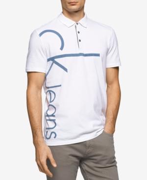 Calvin Klein Jeans Men's Graphic-print Logo Cotton Polo