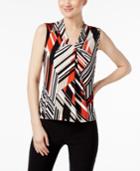 Calvin Klein Geo-print Twist-neck Shell