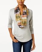 Belle Du Jour Juniors' V-neck T-shirt With Printed Scarf