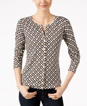 Charter Club Printed Cardigan, Only At Macy's