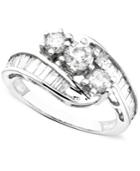 Diamond Bypass Ring In 14k Gold Or White Gold (1-1/2 Ct. T.w.)