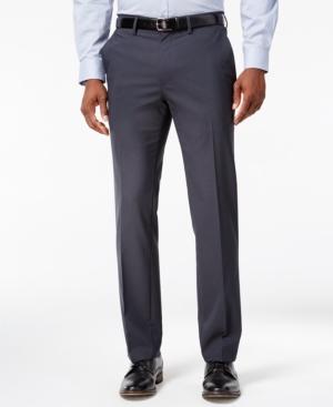 Kenneth Cole Reaction Men's Blue Checked Slim-fit Dress Pants